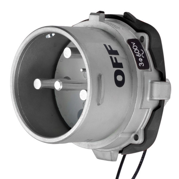 37-98143-262-4X - DS100 INLET METAL SIZE 5 TYPE 4X 3P+G 100A 600 VAC 60 Hz +2 AUX TYPE 4X WATERTIGHTNESS